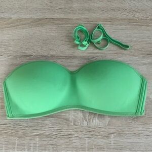 Bright Green Multi-Way Strapless Convertible Bandeau Bra w/ Removable Straps